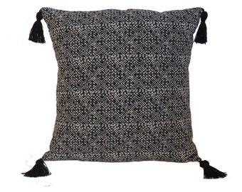 Coussin ethnique noir &gris "Léa"