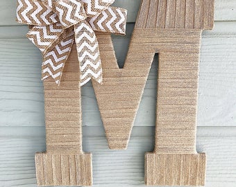 Front Door Decor, Burlap Letter, Fall Decorations, Real Estate Gift, Initial for Door, Initial Decor, Decorative Letters