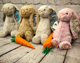 Personalized Jellycat Bunny Rabbit Stuffed Animal, one ear