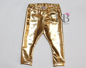 gold baby leggings gold sparkle pants gold girls leggings