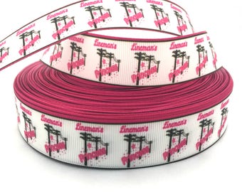 Lineman Ribbon, Lineman Grosgrain, Linemen Ribbon, Linemen Grosgrain, Princess Ribbon, Princess Grosgrain, Tower Climber Ribbon