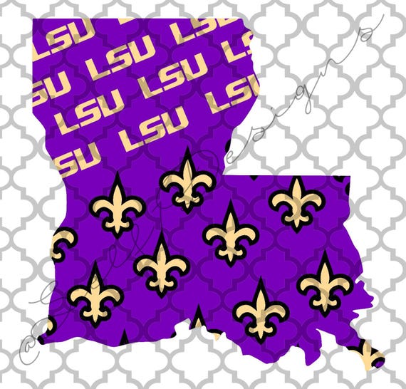 Louisiana State LSU Saints Patterned svg png dxf from ...