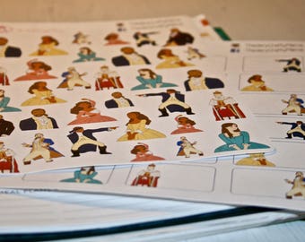 Hamilton *Hand Drawn* Planner Stickers for Erin Condren, Plum Paper, Filofax, Kikki K, Limelife, Inkwell Press, Emily Ley or Planners