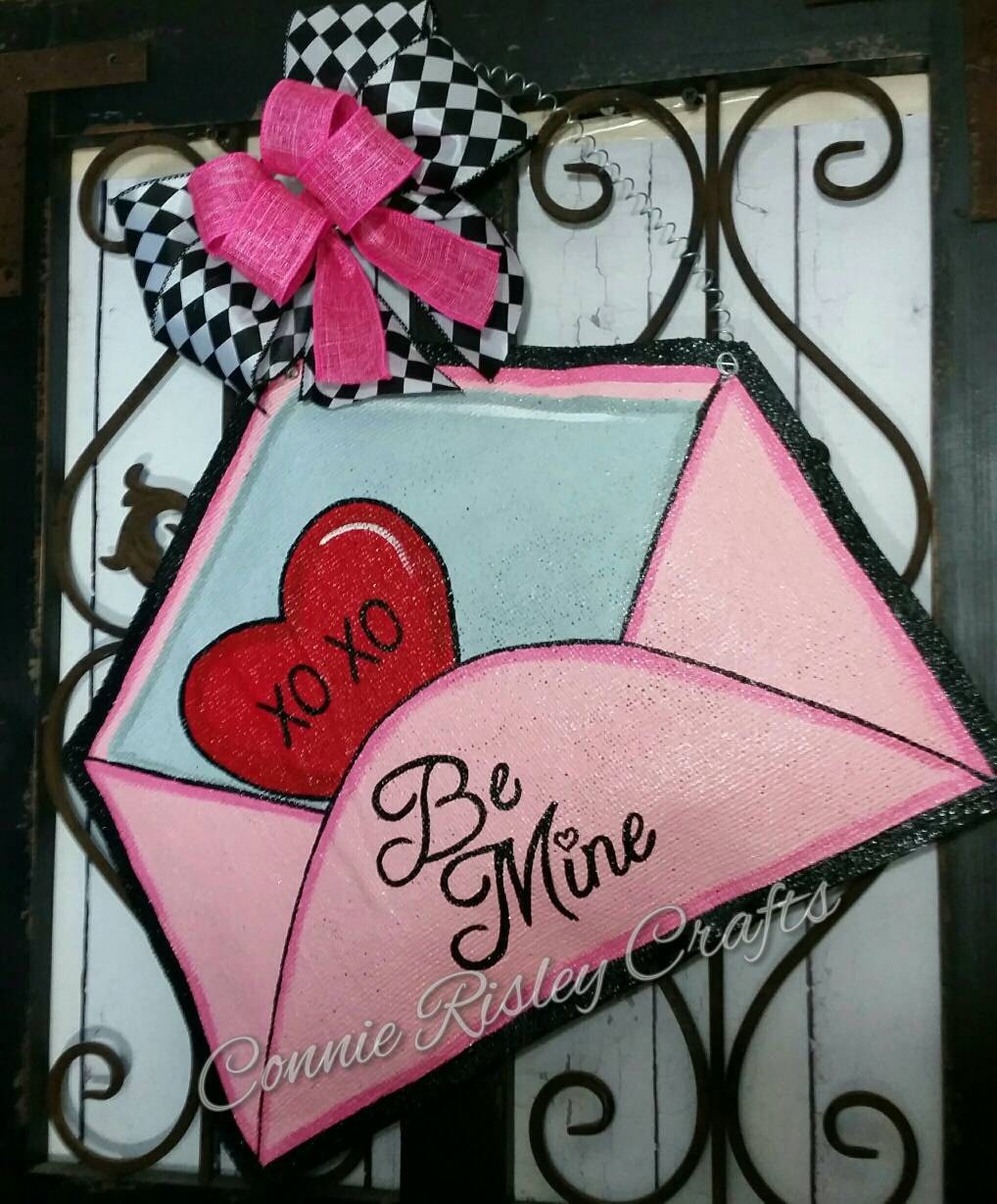 Valentines Day Door Decoration Burlap Door hanger Party