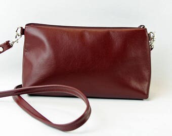 burgundy leather cross body bag, leather cross body