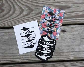 BOLD Non-Binary Flag Pronoun Button They Them