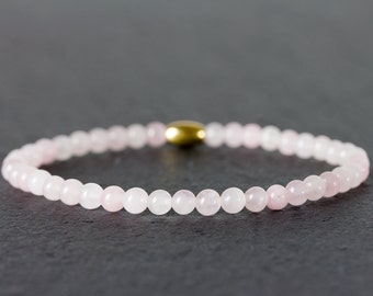 Rose quartz bracelet | Etsy