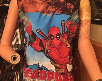 Reworked Distressed Worn Deadpool Tank