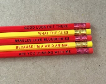 The Fantastic Mr. fox Wes Anderson Movie Quotes Set of 5 Personalized Pencils