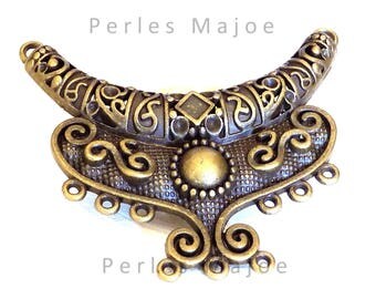 Connecteur pendentif décoré couleur bronze