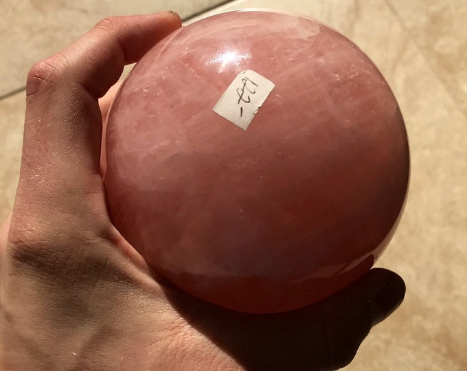 Rose Quartz Sphere from Brazil- Rose Quartz Crystal Ball 5 inch diameter- Home Decor \ Love \ Heart Chakra \ Gift for Her \ Crystal Ball