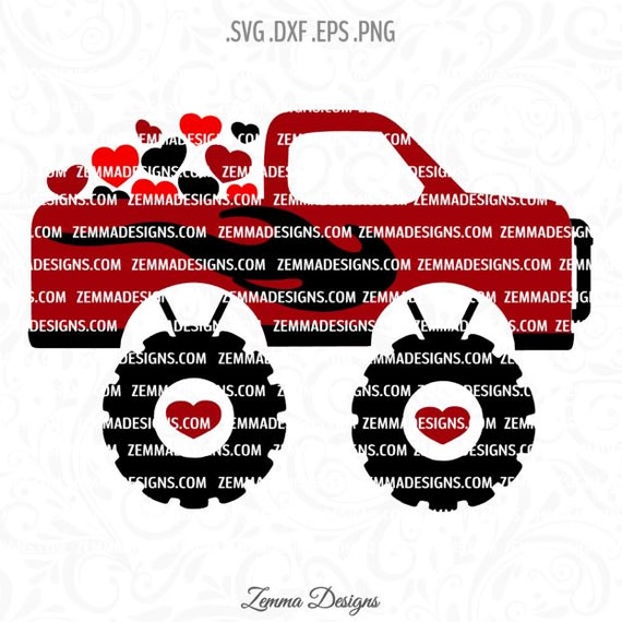 Items similar to boy valentine svg, monster truck svg ...