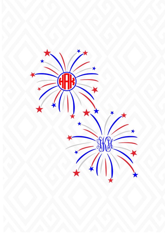 Download 4th of July Monogram StarBurst SVG Studio 3 DXF AI. Ps