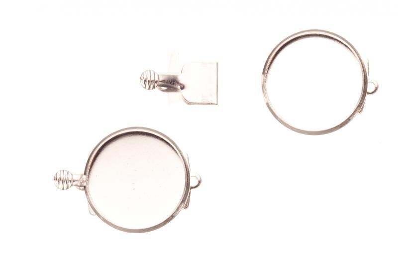 4Pcs Box Tab Clasp For Jewelry Making With 12mm Bezel Cup