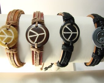 Mens leather Bracelet Bracelet for him Leather Rope Bracelet Mens Jewelry. Sale