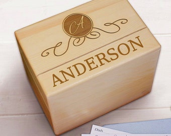 Recipe Box, Recipe Boxes, Recipe Card Box, Personalized Recipe Box, My Recipe Box, Wooden Recipe Box, MAPLE Box, Custom Family Recipe Box