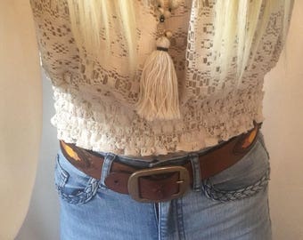 70's Tooled Leather Belt