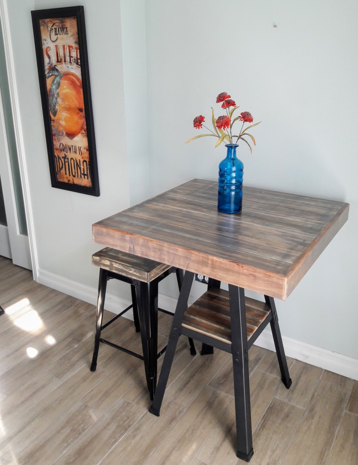 COUNTER HEIGHT TABLE - Industrial Reclaimed Wood w/ Lower Shelf interior design plans, interior decor modern, interior design ideas for home, interior design, and interior decor pics Industrial Counter Height Table 1500 x 1156