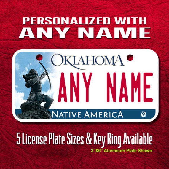 Personalized Oklahoma License Plates Sizes for toy cars