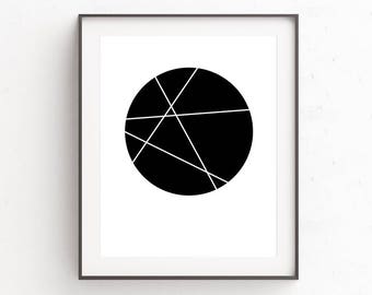 Scandinavian Style, Black Wall Decor, Modern Abstract Geometric Art Prints, Minimalist Geometric Wall Art, Minimal Modern Prints, Artwork