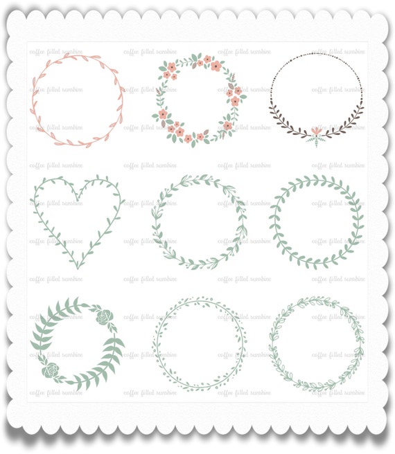 Download Digital Cut File Floral Wedding Wreaths Instant Download