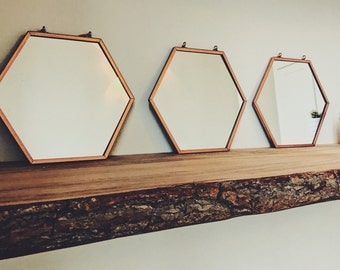 Small hexagonal copper mirror