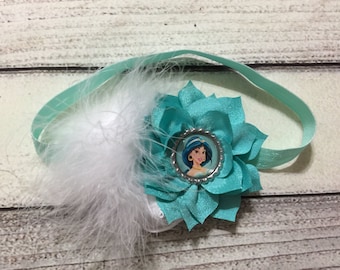 Princess Jasmine Headband ,Princess Headband ,Baby Headband ,Jasmine Inspired Baby Headband ,Flowers Headband,Mint Headband