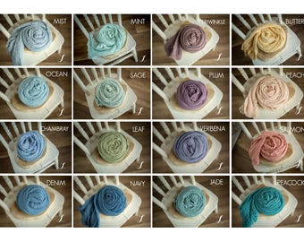 PICK FOUR Cheesecloth Newborn Wrap Set : Newborn Photo Prop, Baby Wraps, Newborn Photography
