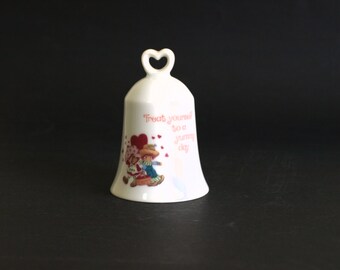 Strawberry Shortcake & Huckleberry Pie Porcelain Bell - Designer Collection 1980 Collectable Figurine Knick Knack - Made in Japan