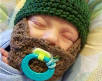 Custom Beard Crochet Hat- Baby Beard Hat- Child Beard Hat- Bobble Beard Hat