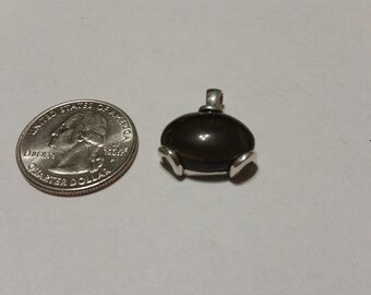 Vintage sterling silver smokey quartz pendant badr