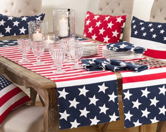 STAR SPANGLED Table Runner / Napkins / Placemats / Pillows