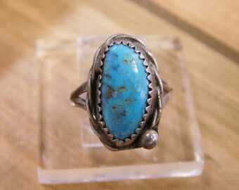Vintage Turquoise Sterling Silver Ring size 7