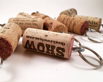 Wine Cork Keychain - Party Favor - Wedding Favor