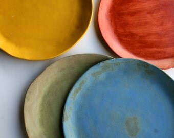 Ceramic Dinnerware Set, Handmade Ceramics, Rustic Dinnerware, Ceramic Plates, Ceramic Pottery, Set of 4 Mix & Match