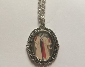 Cruella DeVille Silver Cameo Necklace