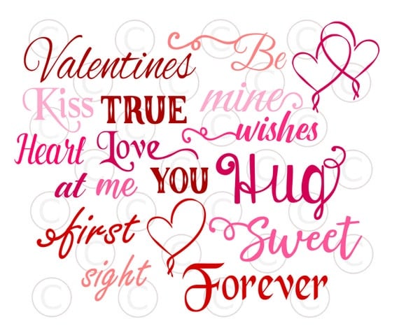 Download Valentines Words SVG Cut Files Valentines Word Art