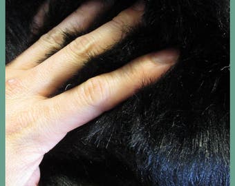 Black Faux Fur Fabric 58 Inches Wide Sold by the Yard
