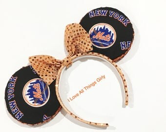 NY Mets Minnie Mouse Ears Headbands, NY METS, Disney, Disney World, Disney Land,