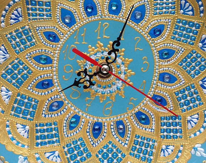 Wall clocks, decorative wall clocks, designer wall clocks, colorful wall clocks, unique wall clocks, hand painted clock, table clock,