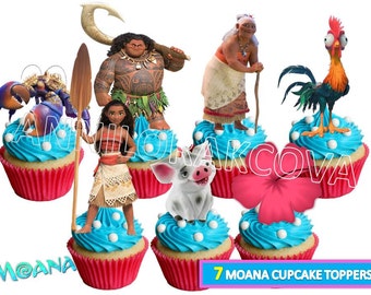 Moana Cupcake toppers/ Moana Printables/ Moana Cake Toppers/ Maui Toppers/ Moana Party/ Instant Download/ You Print 60% OFF Sale