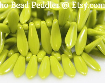 Czech Glass Dagger Beads, 15x5mm, 50 Beads