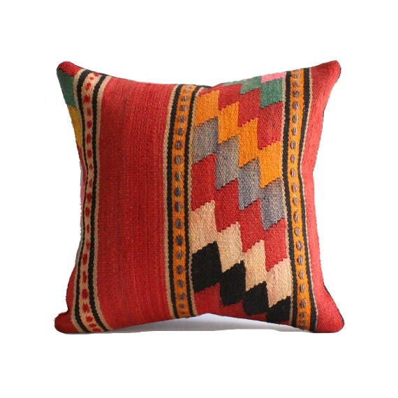 18x18 Turkish kilim pillow floor pillow southwestern pillow