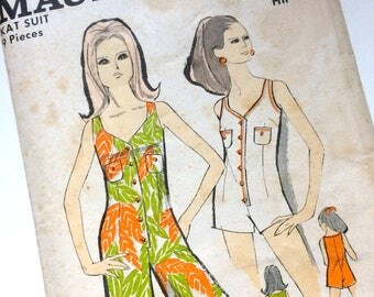 1960s Maudella Playsuit Uncut Sewing Pattern No. 5514 Modern Size 14