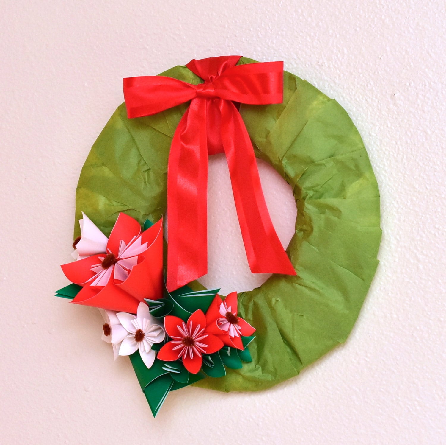 simple origami christmas wreath