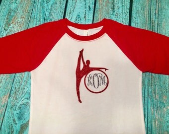 Gymnastic shirt, girls gymnastic shirt, baseball shirts,raglan, kids clothing, children clothing, girls clothing, juniors clothes
