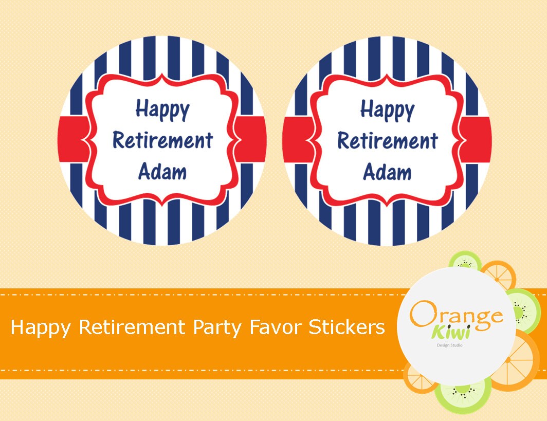 Custom Happy Retirement Stickers Hershey Kiss Candy Stickers