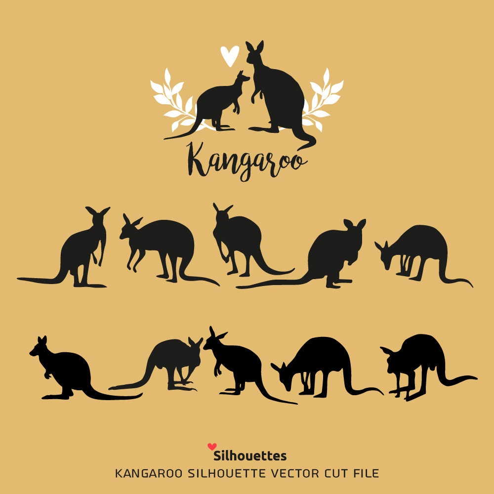 Download SVG | Kangaroo silhouettes - eps, svg, dxf, jpg, png Paper and Vinyl Cutting , Wall Decal, clip ...