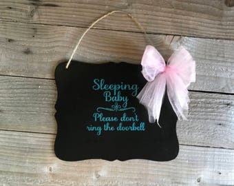 Baby sleeping sign, Do not ring doorbell, Do not knock, Baby door sign, Shh baby sleeping sign, Baby shower gifts, Gifts for new mom,