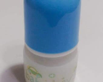 Sealed 2oz Blue Reborn Baby Boy Preemie Faux Formula Bottle w/No Hole Nipple!